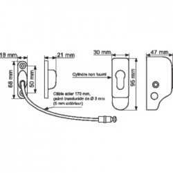 Entrebailleur de sécurité à câble - Blanc - SOCONA - Entrebailleur fenêtre et porte - SI-007313