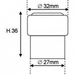 Butoir de porte - Caoutchouc rond - 32 mm - CIVIC INDUSTRIE - Butée et arrêt de porte - SI-331056