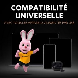 Chargeur portable par USB - Powerbank 6700 mAh - DURACELL - Chargeur et accumulateur - SI-534886