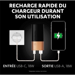 Chargeur portable par USB - Powerbank 6700 mAh - DURACELL - Chargeur et accumulateur - SI-534886