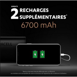 Chargeur portable par USB - Powerbank 6700 mAh - DURACELL - Chargeur et accumulateur - SI-534886