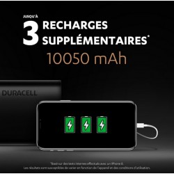 Chargeur portable par USB - Powerbank 10050 mAh - DURACELL - Chargeur et accumulateur - SI-534887