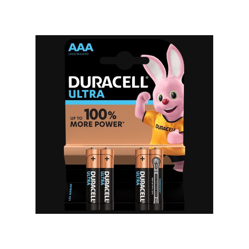 Piles Ultra alcaline - LR03 - AAA - Lot de 4 - DURACELL - Pile classique - SI-534821