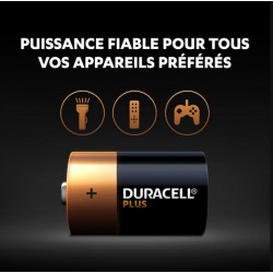 Piles Plus alcaline - LR20 - D - Lot de 2 - DURACELL - Pile classique - SI-534845