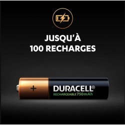 Piles rechargeables - LR03 - AAA - 750 mAh- Lot de 4 - DURACELL - Pile rechargeable - SI-534855