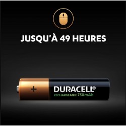 Piles rechargeables - LR03 - AAA - 750 mAh- Lot de 4 - DURACELL - Pile rechargeable - SI-534855