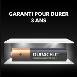 Piles rechargeables - LR03 - AAA - 750 mAh- Lot de 4 - DURACELL - Pile rechargeable - SI-534855