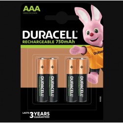 Piles rechargeables - LR03 - AAA - 750 mAh- Lot de 4 - DURACELL - Pile rechargeable - SI-534855