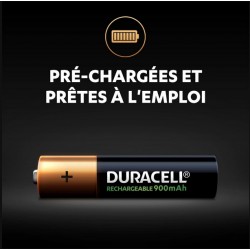 Piles rechargeables - LR03 - AAA - 900 mAh- Lot de 4 - DURACELL - Pile rechargeable - SI-534852