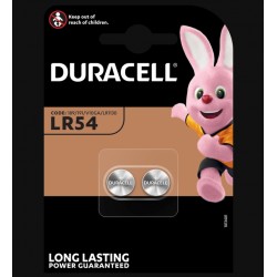 Piles boutons alcalines- LR54 - 1.5 Volts - Lot de 2 - DURACELL - Pile miniature / plate - SI-534881