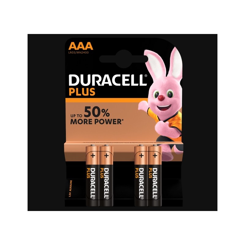 Piles Plus alcalines - LR03 - AAA - Lot de 4 - DURACELL - Pile classique - SI-534833