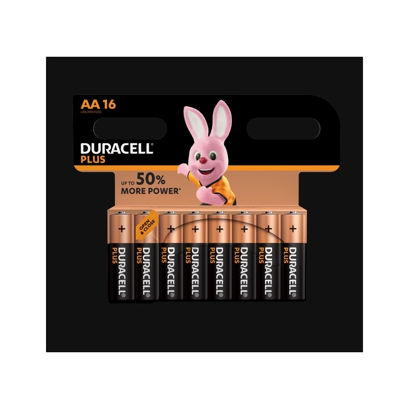 Piles Plus alcalines - LR06 - AA - Lot de 16 - DURACELL - Pile classique - SI-534840