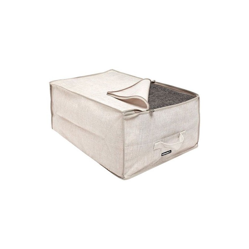 Boite housse - Linette - Beige - ORDINETT - Rangement et soin du linge - DE-452839