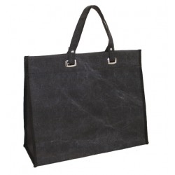 Sac cabas - 22 L - Toile - Noir - Poussette de marché / Cabas / Panier - BR-104132