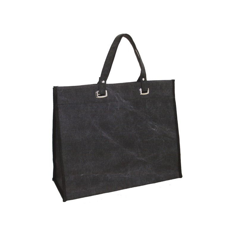 Sac cabas - 22 L - Toile - Noir - Poussette de marché / Cabas / Panier - BR-104132