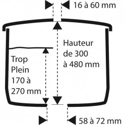 Soupape de WC 365 à câble - Poussoir double débit - SIDER - Mécanisme de chasse - SI-365011