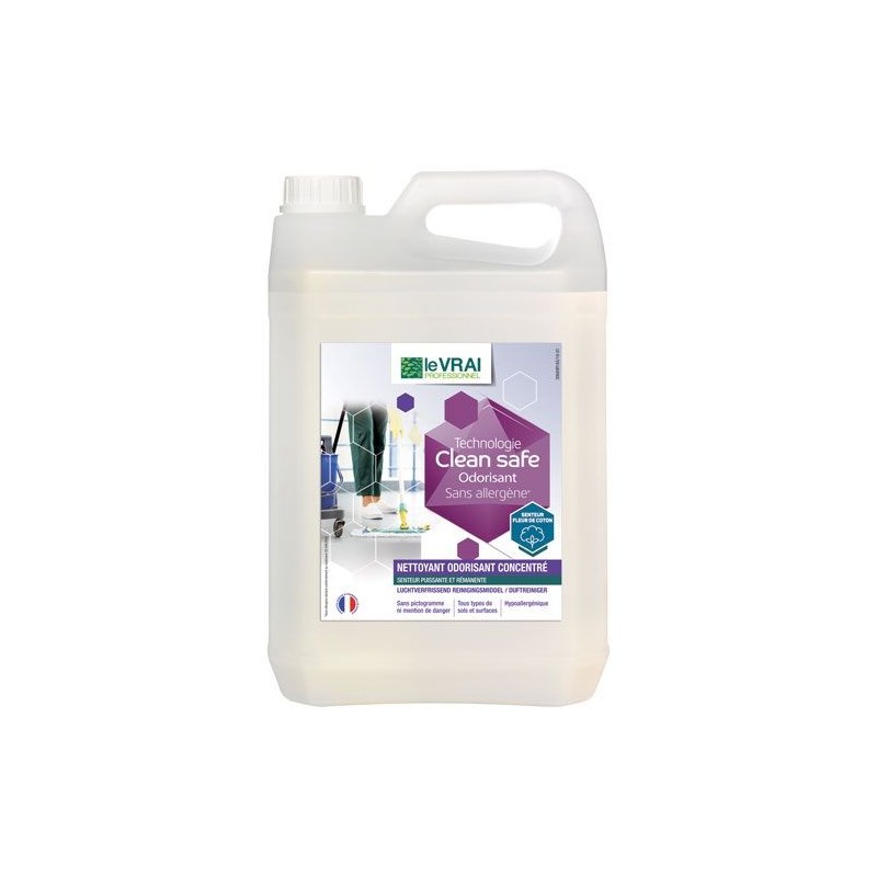 Nettoyant multi surfaces / dépolluant air - Clean Safe - Concentré Odorisant 5 L - LE VRAI PROFESSIONNEL - Produits multi-usa...