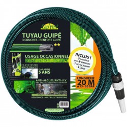 Batterie de tuyau guipé - Equipé - 20 m - CAP VERT - Tuyaux d'arrosage - BR-508501