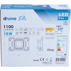 Projecteur LED rechargeable - Erti - 10 W - USB - DHOME - Pour l'extérieur - SI-244500