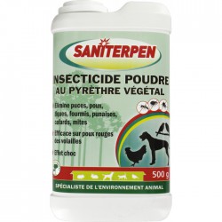 Insecticide - Environnement animal - Puces, poux, fourmis, tiques - Poudre 500 gr - SANITERPEN - Hygiène et entretien animaux...