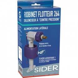 Robinet flotteur silencieux - Arrivée latérale - Raccordement laiton mâle 3/8" - SIDER - Robinet flotteur - SI-264200