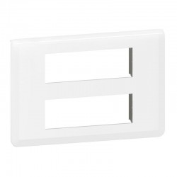 Plaque de finition horizontale pour 2x6 modules - Mosaic - Blanc - LEGRAND - Plaques d'interrupteur - SI-266127