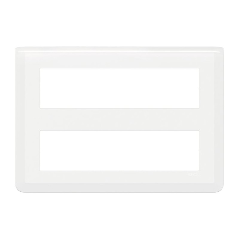 Plaque de finition horizontale pour 2x8 modules - Mosaic - Blanc - LEGRAND - Plaques d'interrupteur - SI-266128