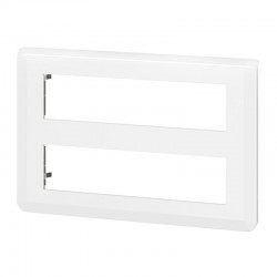 Plaque de finition horizontale pour 2x8 modules - Mosaic - Blanc - LEGRAND - Plaques d'interrupteur - SI-266128