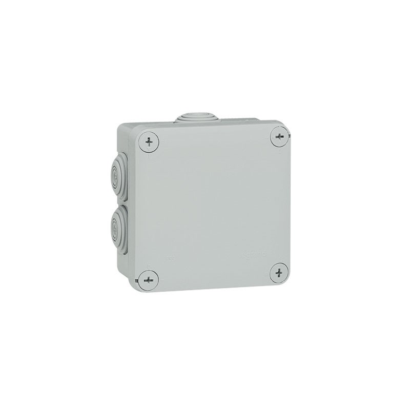 Boîte de dérivation carrée PLEXO - Gris - 105 x 105 x 55 mm - LEGRAND - Boites d'encastrement et dérivation - BR-547085