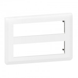 Plaque de finition horizontale pour 2x8 modules - Mosaic - Blanc - LEGRAND - Plaques d'interrupteur - SI-266128