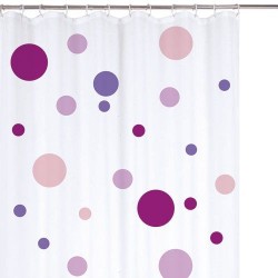 Rideau de douche - Pois Rose / Lilas - 180 x 200 - RAYEN - Accessoires salle de bain - DE-494799