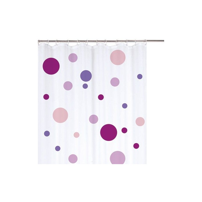 Rideau de douche - Pois Rose / Lilas - 180 x 200 - RAYEN - Accessoires salle de bain - DE-494799