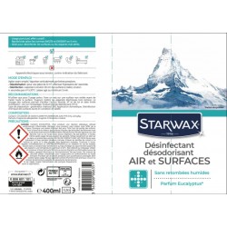 Désinfectant / Désodorisant - Air et Surfaces - 400 ml - STARWAX - Hygiène de la maison - DE-430298