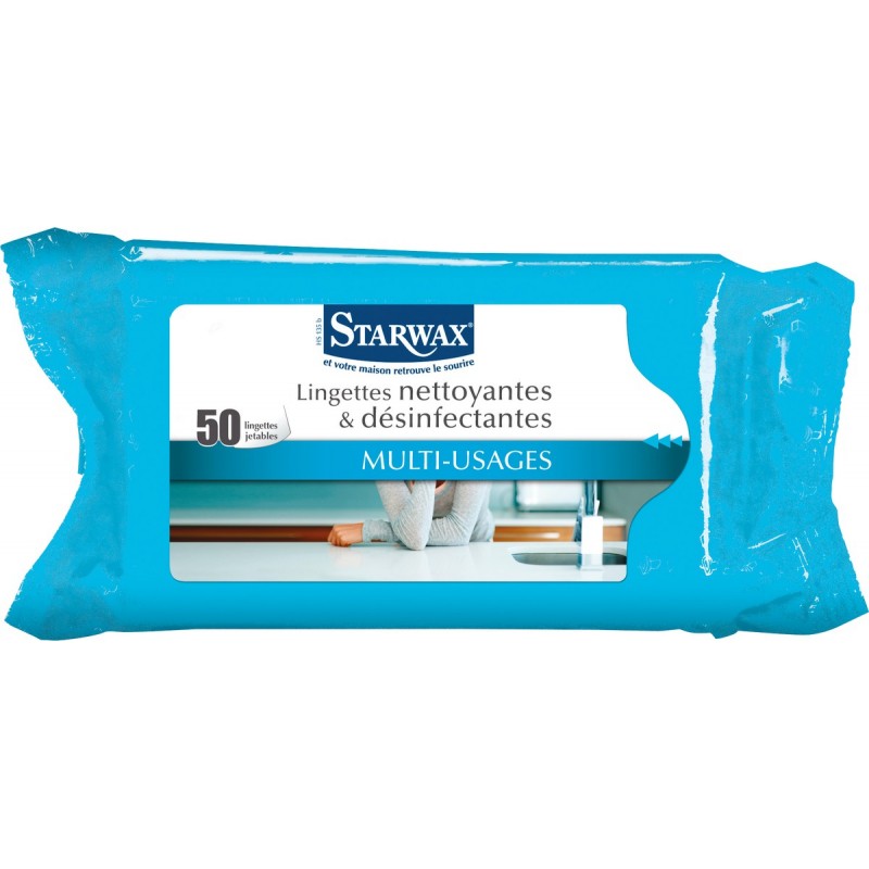 Lingettes nettoyantes / désinfectantes - 50 lingettes - STARWAX - Hygiène de la maison - BR-012043