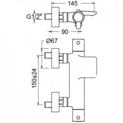 Mitigeur thermostatique Bain/Douche - Pyla - SIDER - Robinets / Mitigeurs - SI-306571