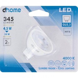 Ampoule LED - GU5.3 - 35° - 4.5 Watts - 4000K - DHOME - Ampoules LED - BR-249169