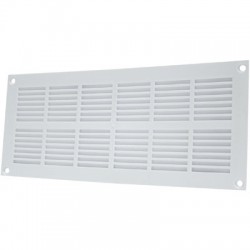 Grille plate à  visser - Plastique - Blanc - 337 x 131 mm - DMO - Grille de ventilation - BR-192187