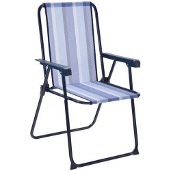 Fauteuil pliable - Bayadère Bleu - EREDU - Accessoires pique-nique / camping / détente - DE-535641