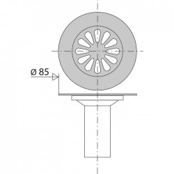 Grille marguerite pour bonde de douche - Inox - 85 mm - VALENTIN - Bouchons / clapets et grilles de vidage - SI-149800