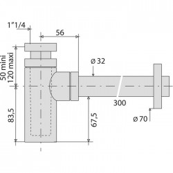 Siphon Cylindrix - Lavabo - Ajustable - Sortie 32 mm - Noir - VALENTIN - Siphons pour lavabo / Bidet / Baignoire - SI-383816