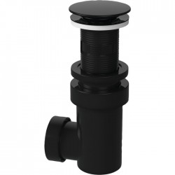 Bonde universelle avec siphon - Lavabo - Clapet Clic-Clac - 65 mm - Noir - VALENTIN - Bondes pour lavabo / Bidet / Douche - S...