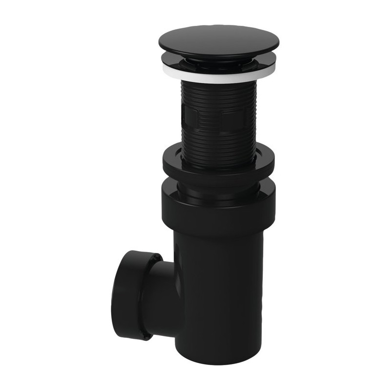 Bonde universelle avec siphon - Lavabo - Clapet Clic-Clac - 65 mm - Noir - VALENTIN - Bondes pour lavabo / Bidet / Douche - S...