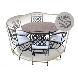 Housse pour table ronde - Gris Mastic - JARDILINE - Protection mobilier jardin - DE-603969