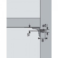 Taquet d'étagère Sekura 2 - 5 mm - Zamak nickelée - HETTICH - Équerre / Taquet - SI-430009