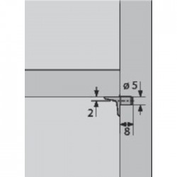 Taquet d'étagère Duplo - 5 mm - Acier zingué - HETTICH - Équerre / Taquet - SI-430008