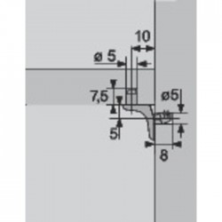 Taquet d'étagère Sekura 1- 5 mm - Zamak nickelée - HETTICH - Équerre / Taquet - SI-430006