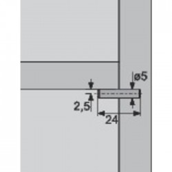 Taquet à enficher - 5 mm - Acier zingué - HETTICH - Équerre / Taquet - SI-441308