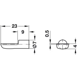 Taquet à douille pour bois - A enficher - 7 mm - Laitonné - HAFELE - Équerre / Taquet - SI-420052