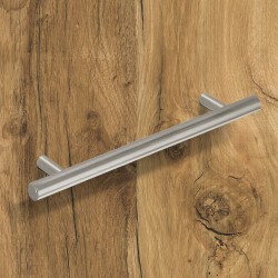 Poignée barre Hale - entraxe 128 mm - Inox brossé - HETTICH - Poignées de meuble - SI-420506