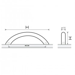 Poignée courbé Nicia - 96 mm - Nickelé mat - HETTICH - Poignées de meuble - SI-420509